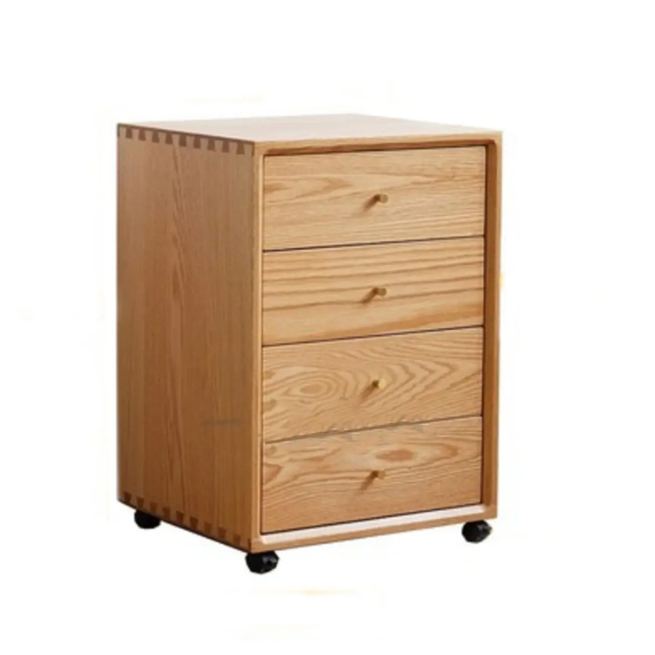 Modern Brown Wooden Filing Cabinet with Drawers and Wheels Image - 8 | homeyfad