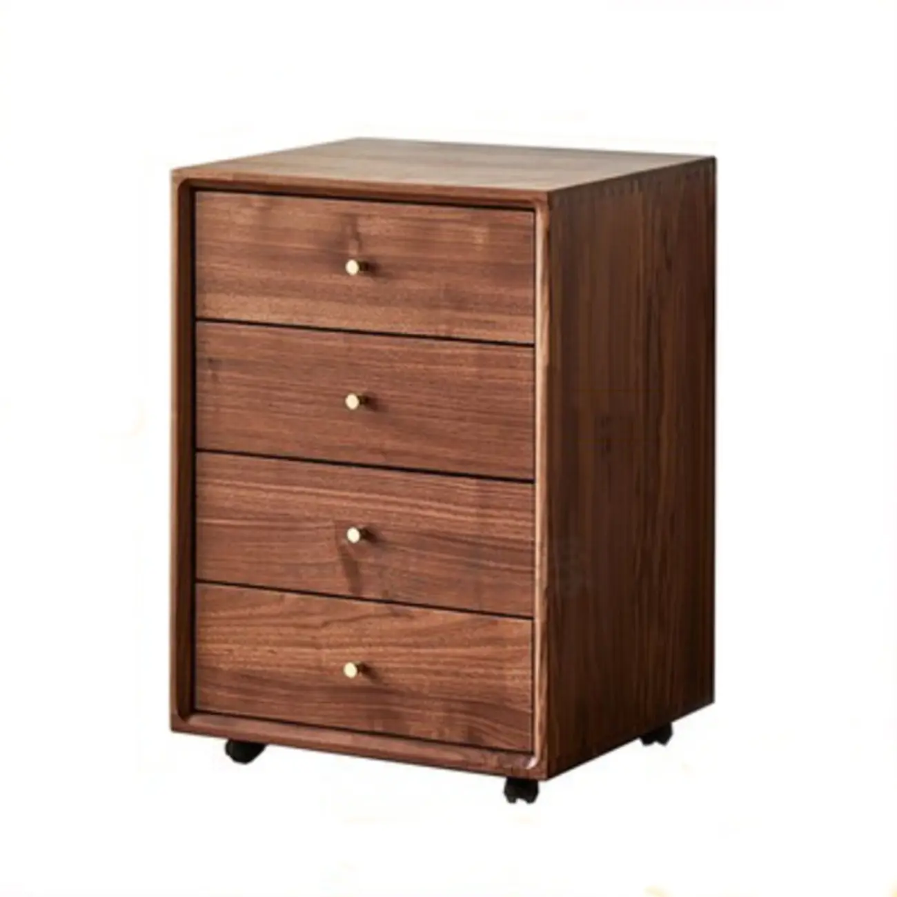 Modern Brown Wooden Filing Cabinet with Drawers and Wheels Image - 11 | homeyfad