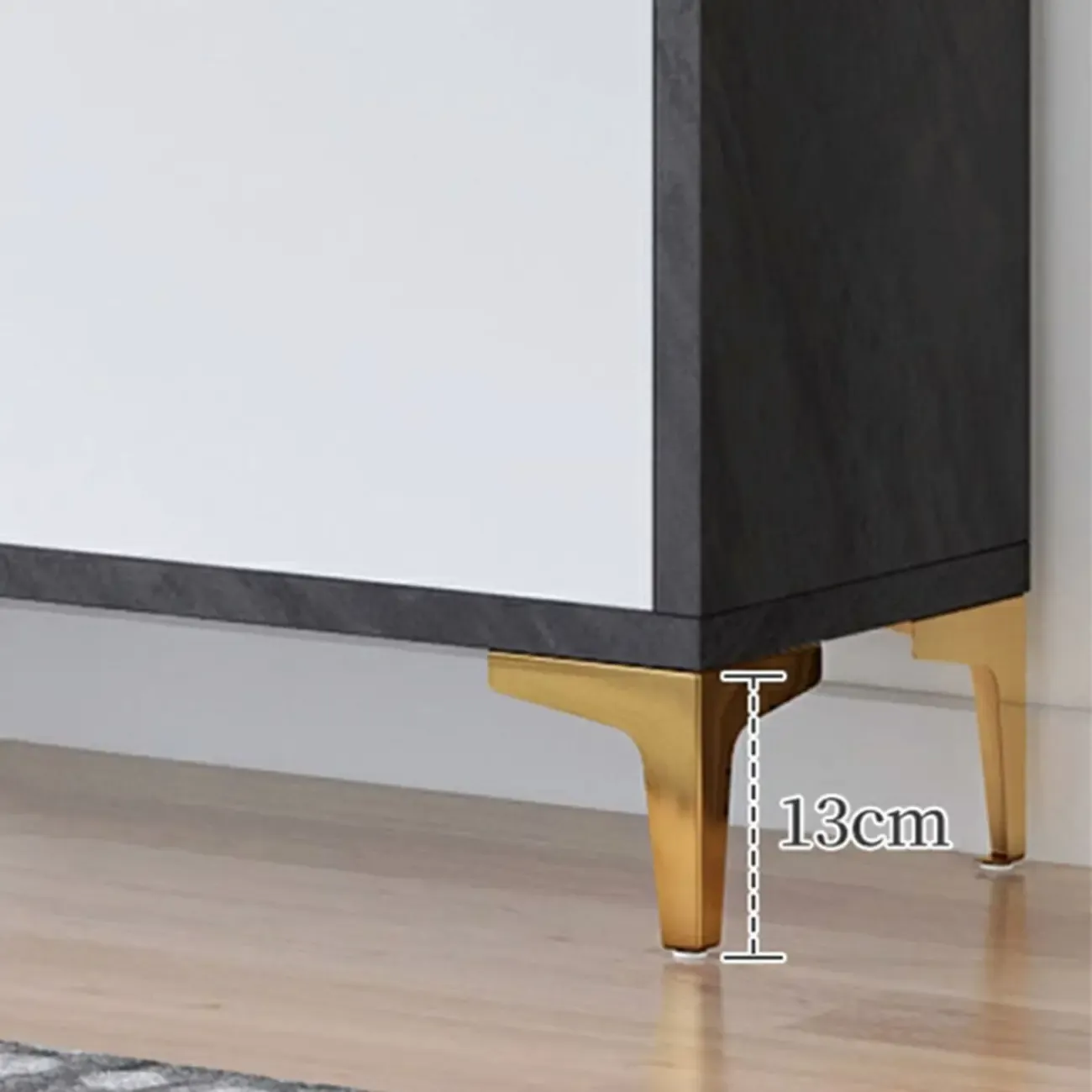 Elegant Grey Wood Hallway Shoe Cabinet with Metal Legs Image - 7