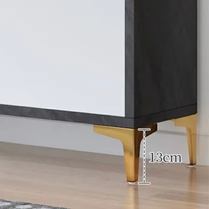 Elegant Grey Wood Hallway Shoe Cabinet with Metal Legs Image - 7