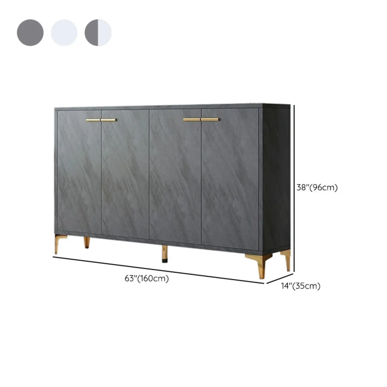 Elegant Grey Wood Hallway Shoe Cabinet with Metal Legs Image - 22 | homeyfad