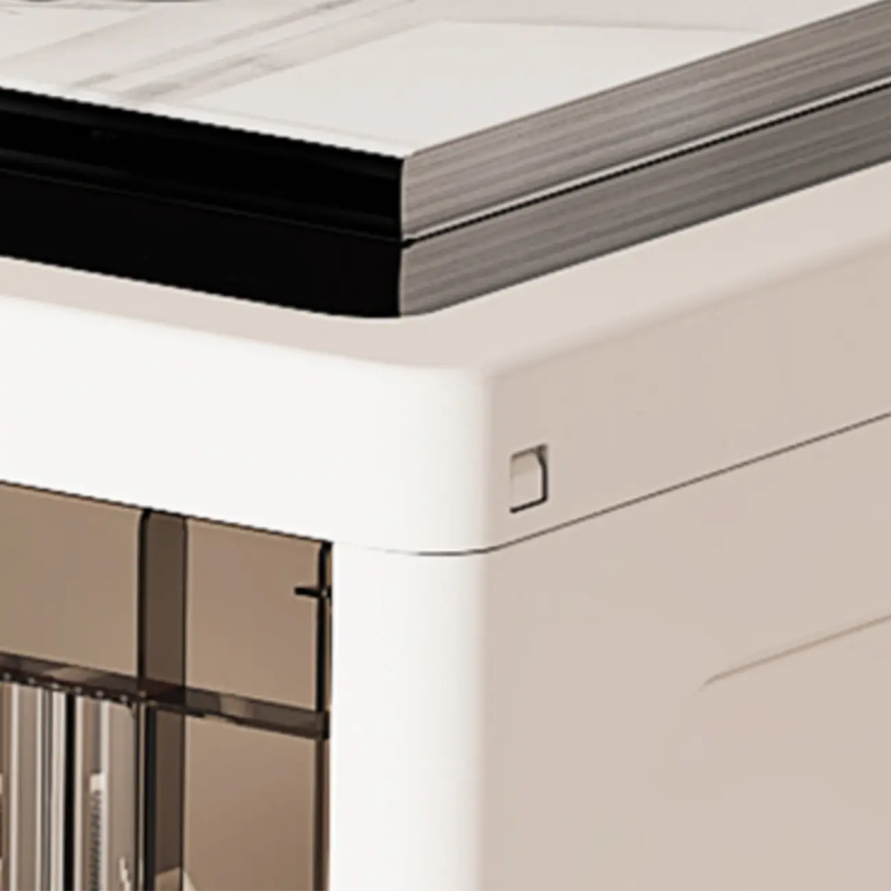 Hallway White Plastic Drop-Front Shoe Cabinet with Casters Image - 12 | homeyfad