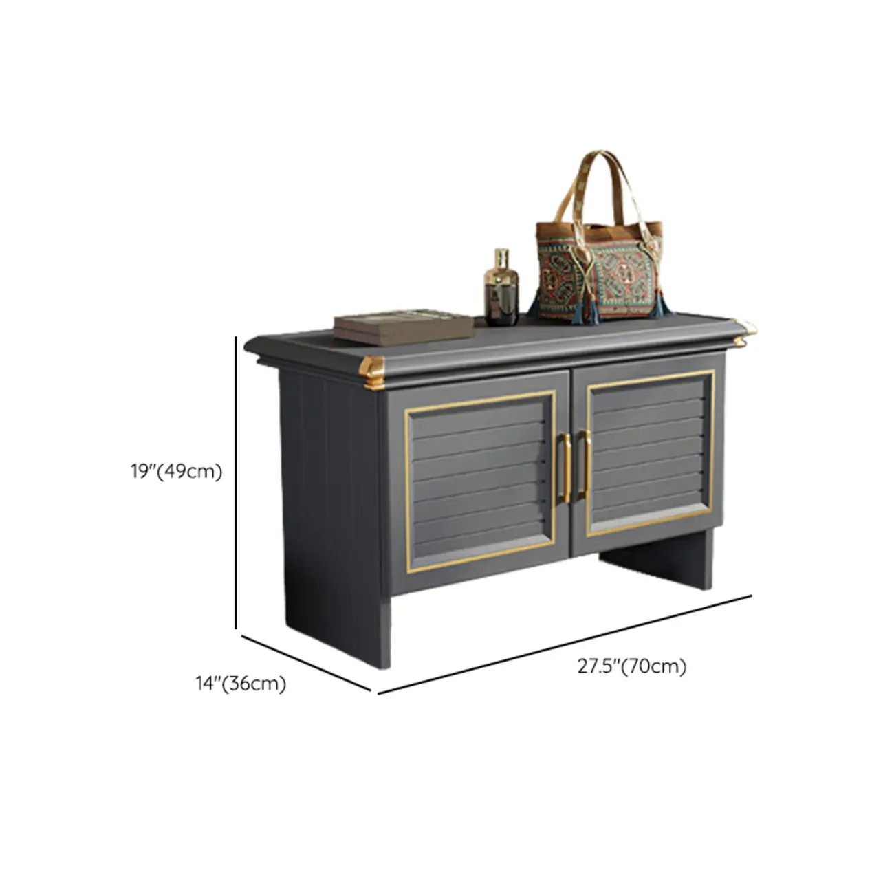 Rustic Grey Metal Shoe Storage Bench for Entryway Image - 11 | homeyfad