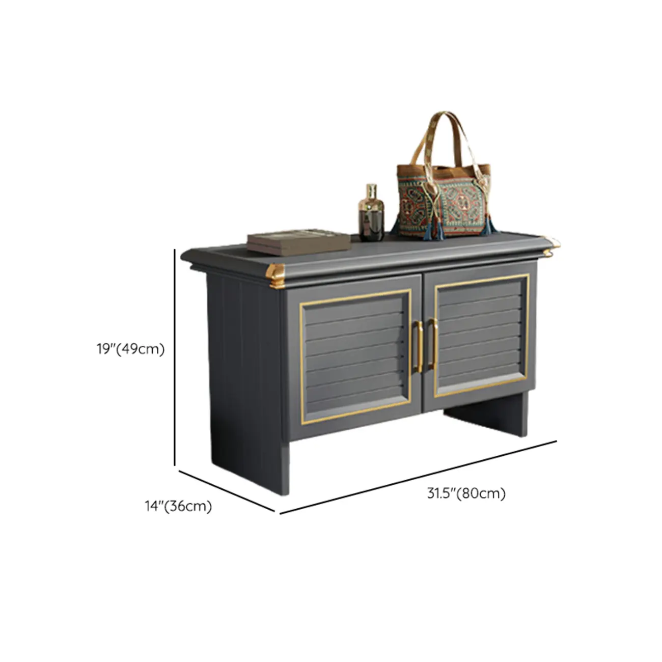 Rustic Grey Metal Shoe Storage Bench for Entryway Image - 12 | homeyfad