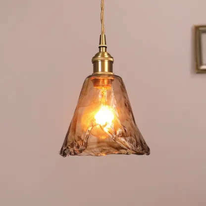 Modern Gold Glass Pendant Light for Kitchen or Dining Image - 3
