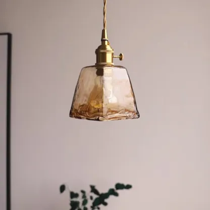 Modern Gold Glass Pendant Light for Kitchen or Dining Image - 4