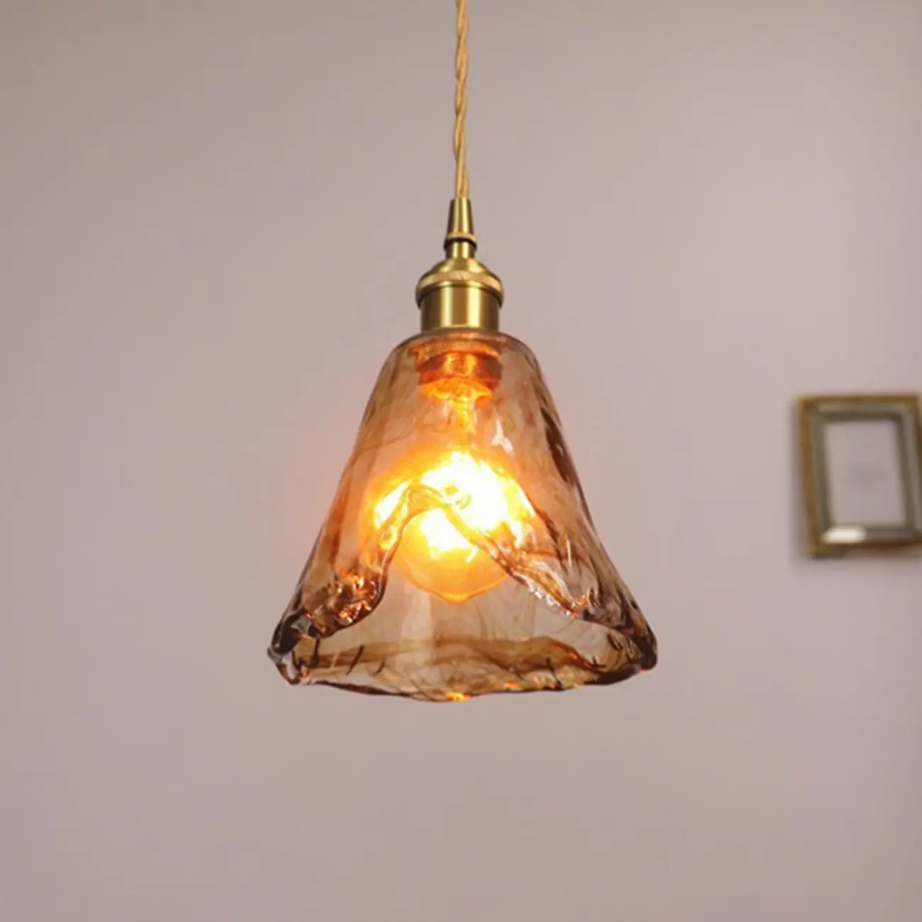 Modern Gold Glass Pendant Light for Kitchen or Dining Image - 7 | homeyfad
