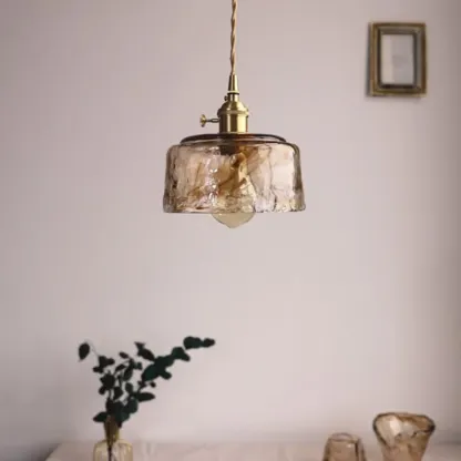 Modern Gold Glass Pendant Light for Kitchen or Dining Image - 9