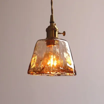 Modern Gold Glass Pendant Light for Kitchen or Dining Image - 11