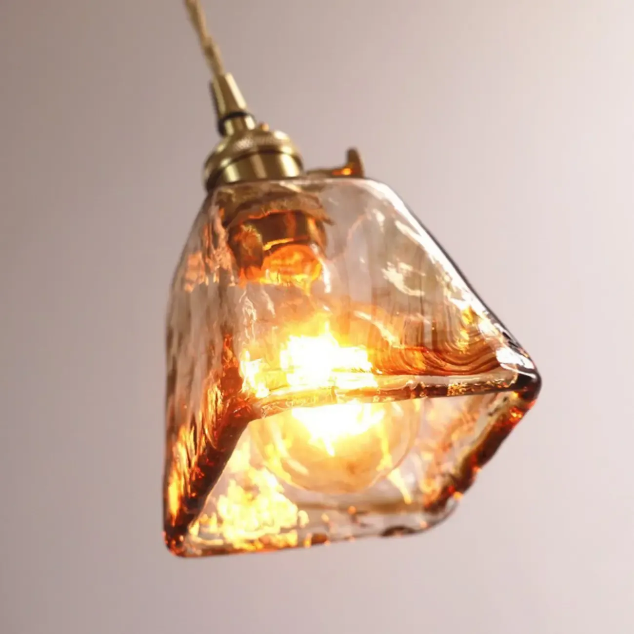 Modern Gold Glass Pendant Light for Kitchen or Dining Image - 12