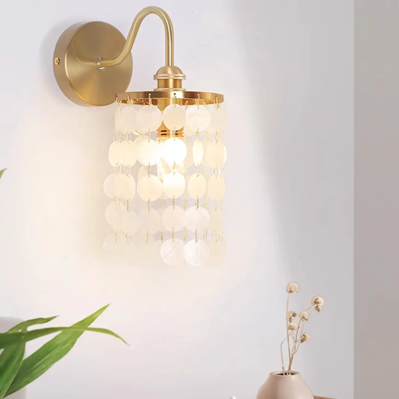 Modern Gold Wall Sconce with Crystal Shade for Bedroom Image - 7 | homeyfad