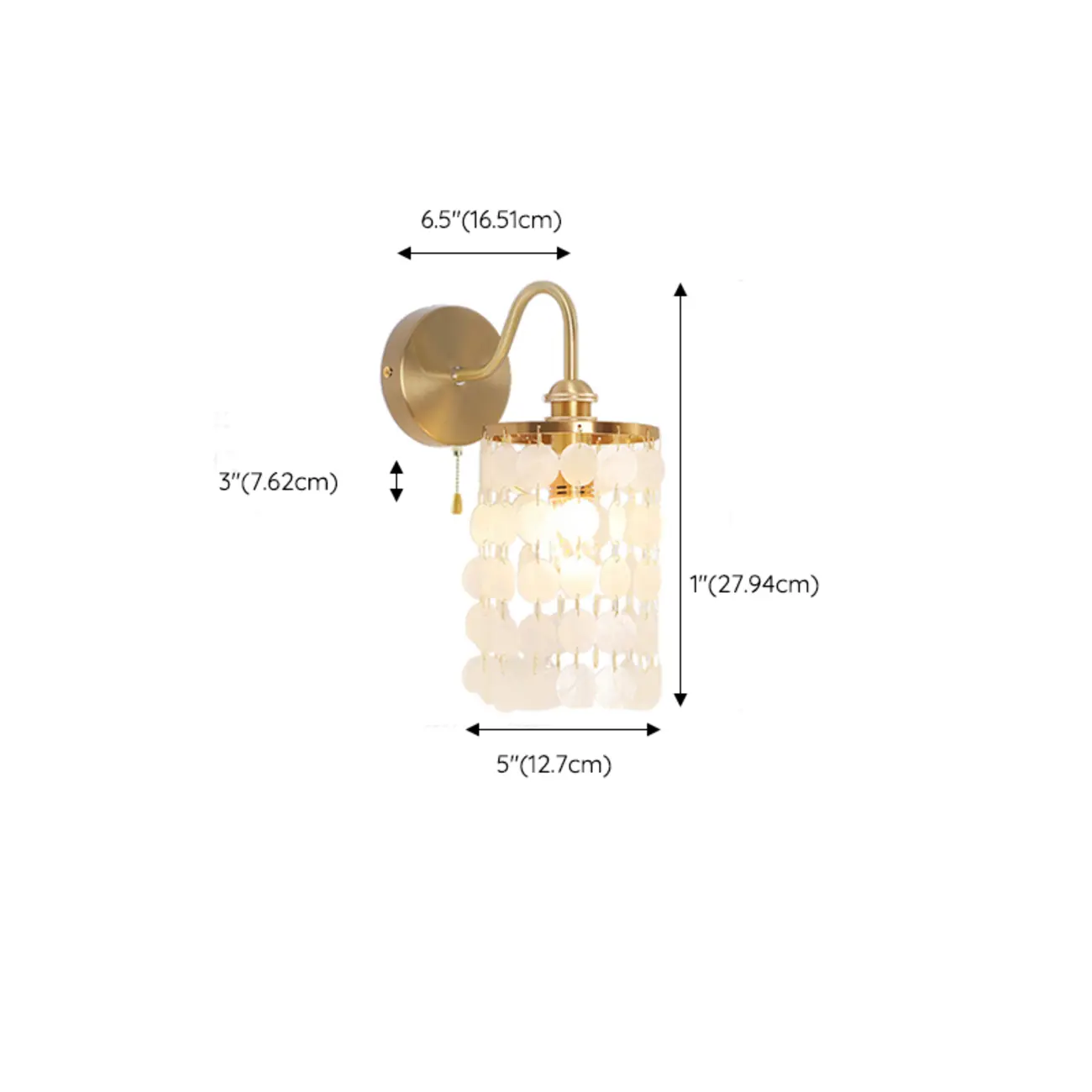 Modern Gold Wall Sconce with Crystal Shade for Bedroom #size | homeyfad