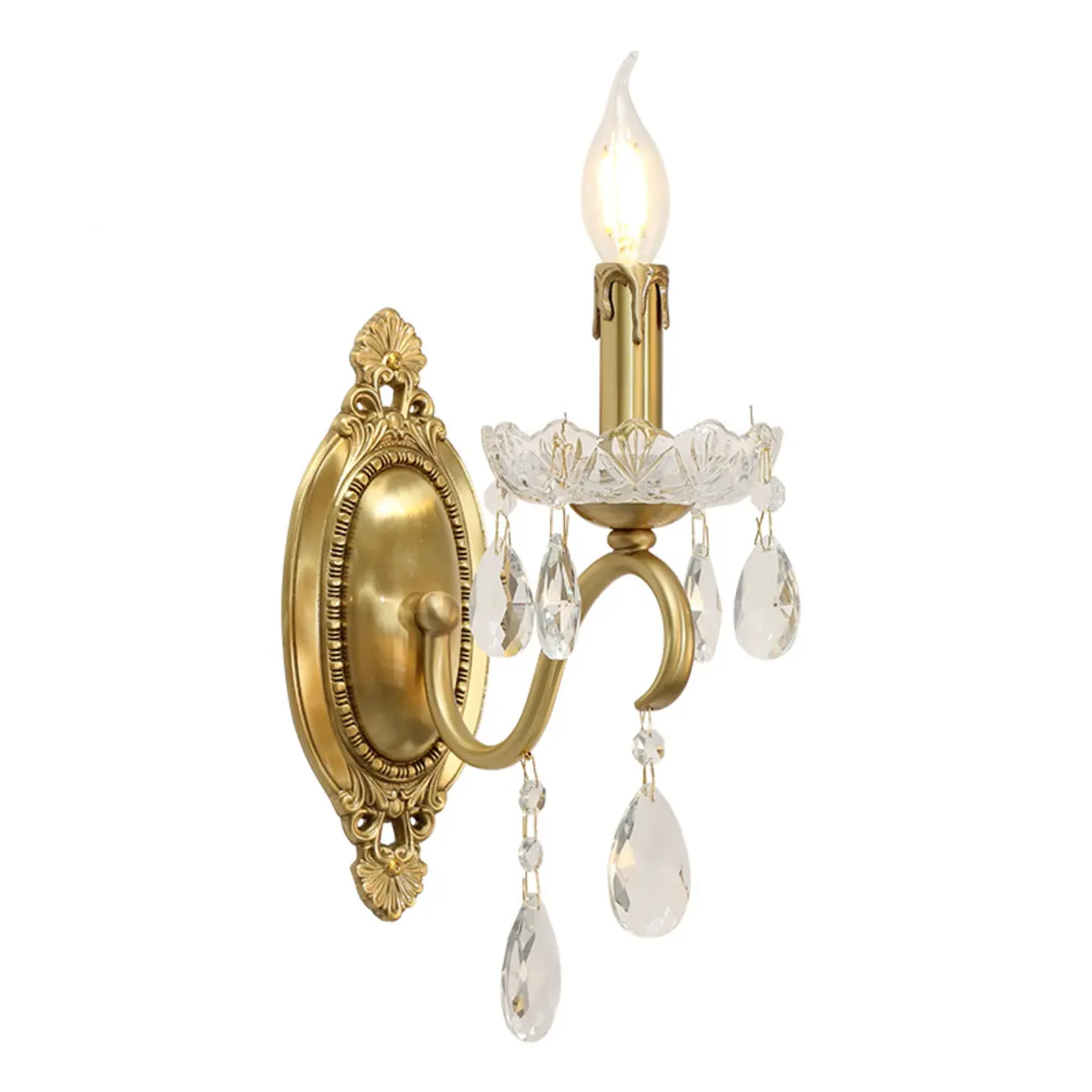 Vintage Crystal Wall Sconce with Gold Finish Image - 11 | homeyfad