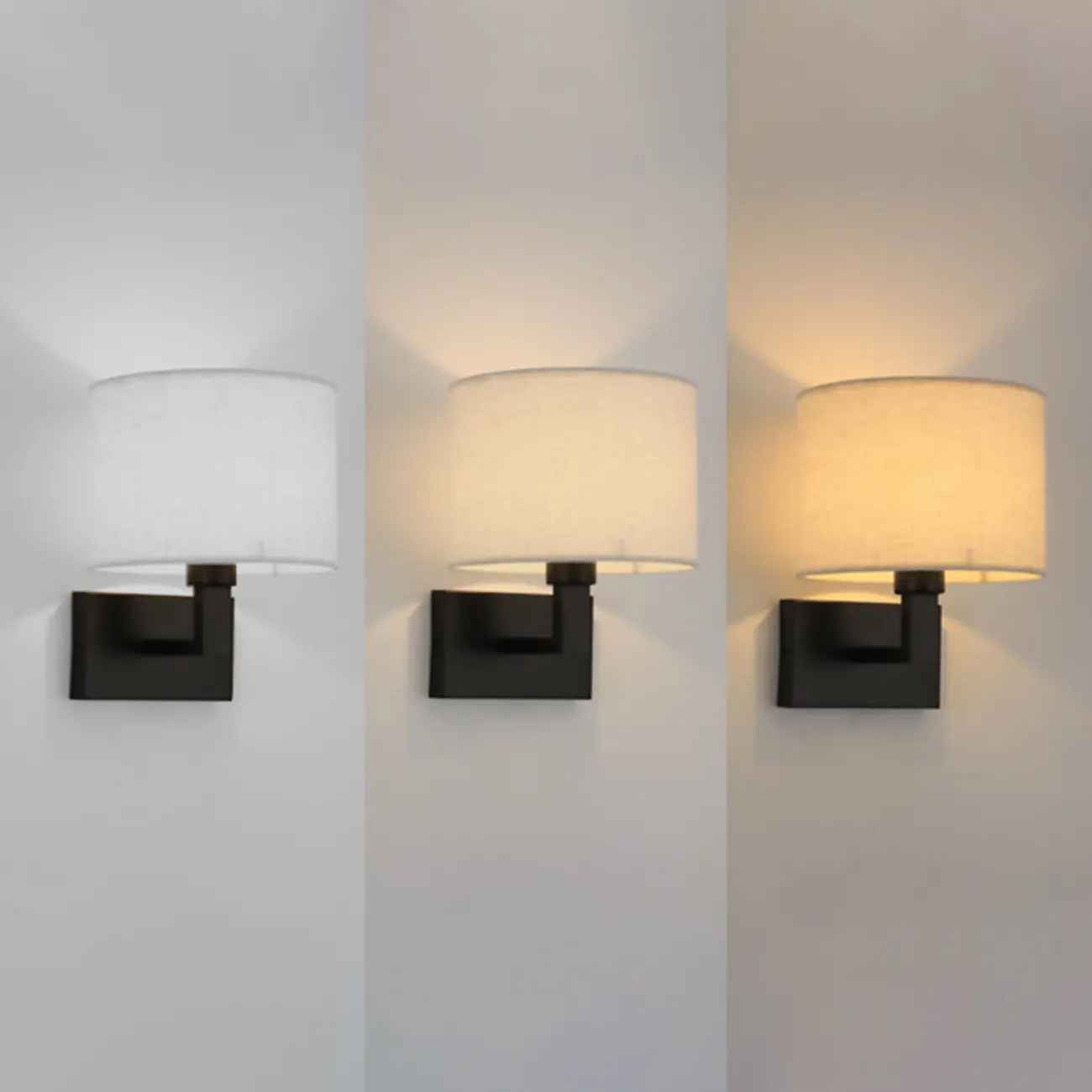 Modern Alloy Wall Sconce with Fabric Shade for Bedroom Image - 10 | homeyfad