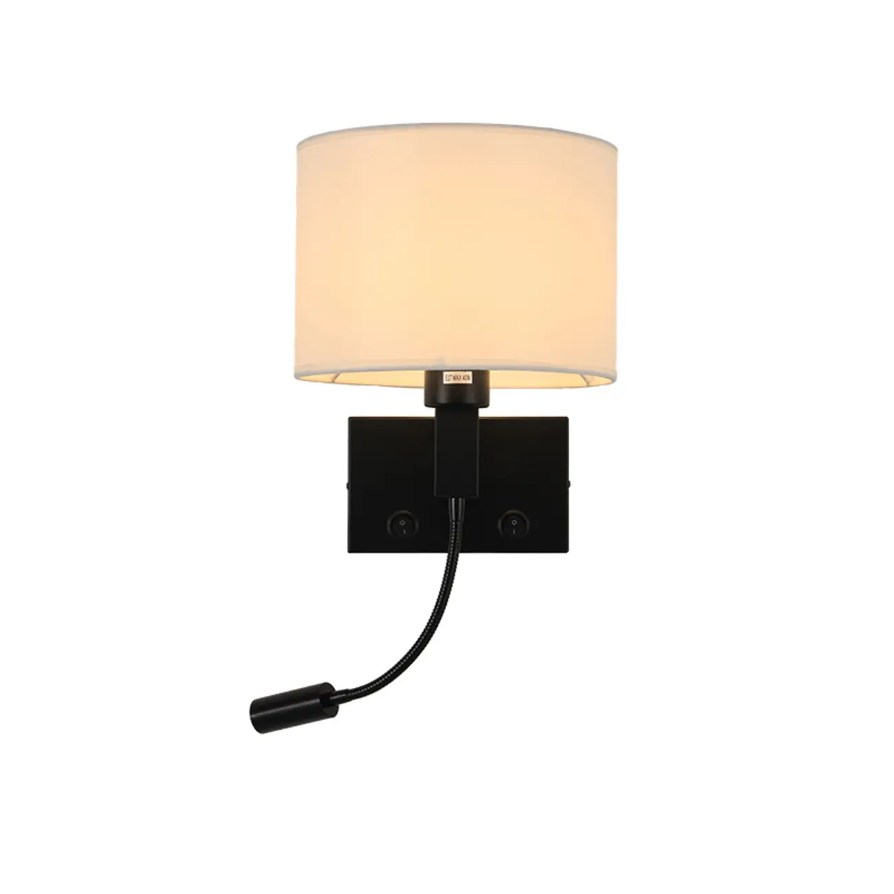 Modern Alloy Wall Sconce with Fabric Shade for Bedroom Image - 13 | homeyfad