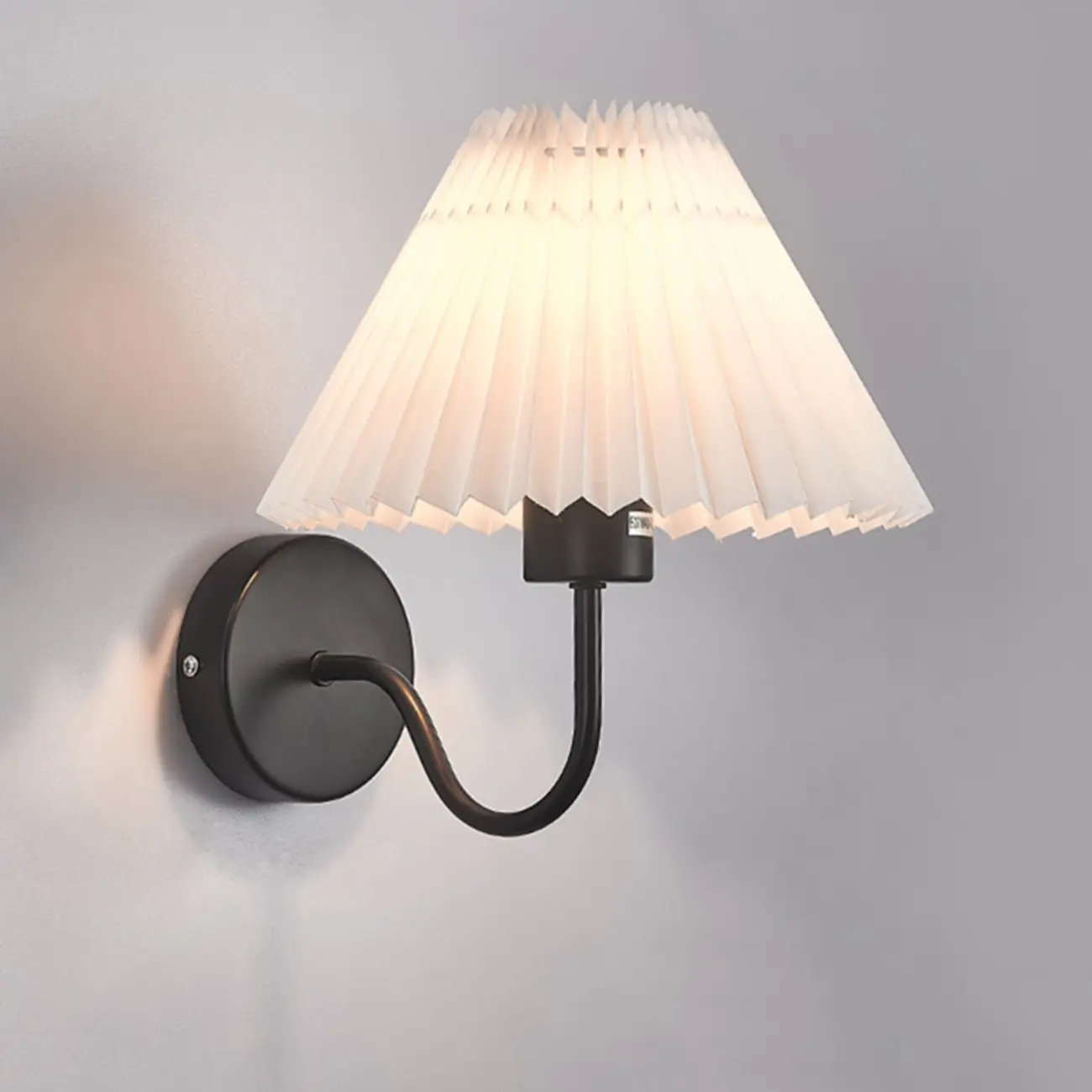 Modern Metal Wall Light with Fabric Shade for Bedroom Image - 3 | homeyfad