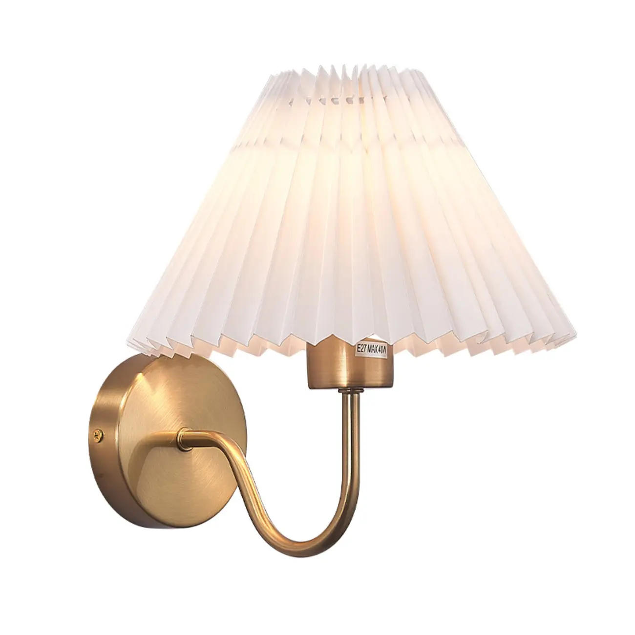 Modern Metal Wall Light with Fabric Shade for Bedroom Image - 9 | homeyfad