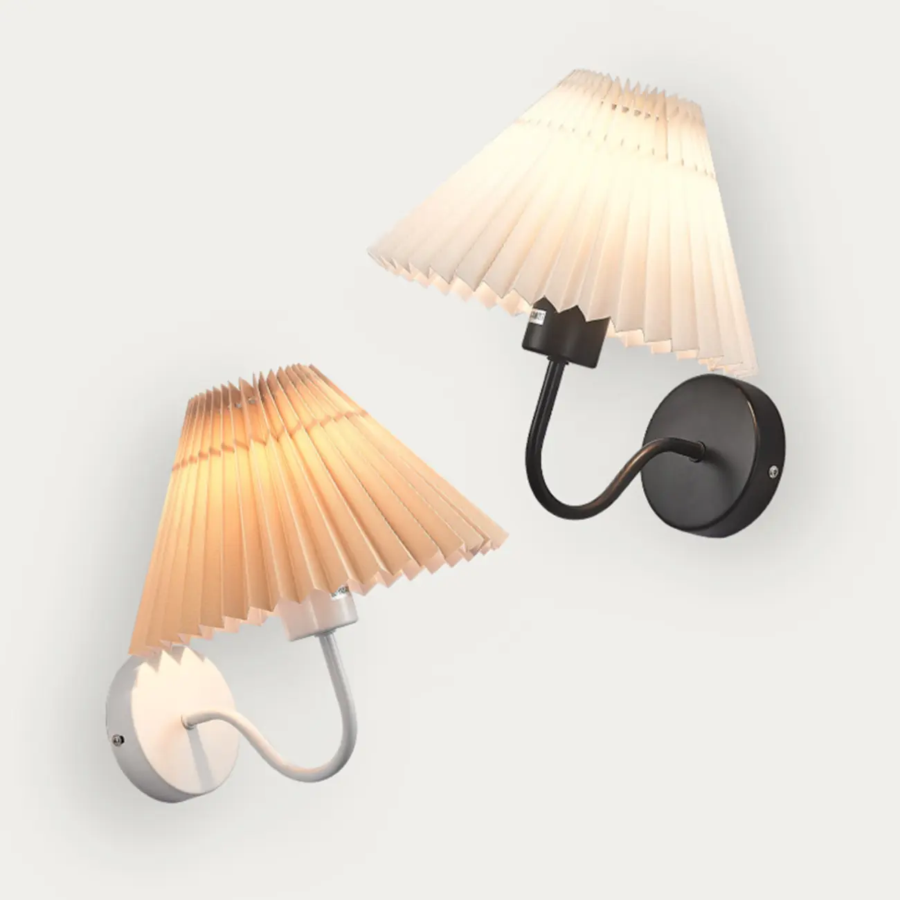 Modern Metal Wall Light with Fabric Shade for Bedroom Image - 12 | homeyfad