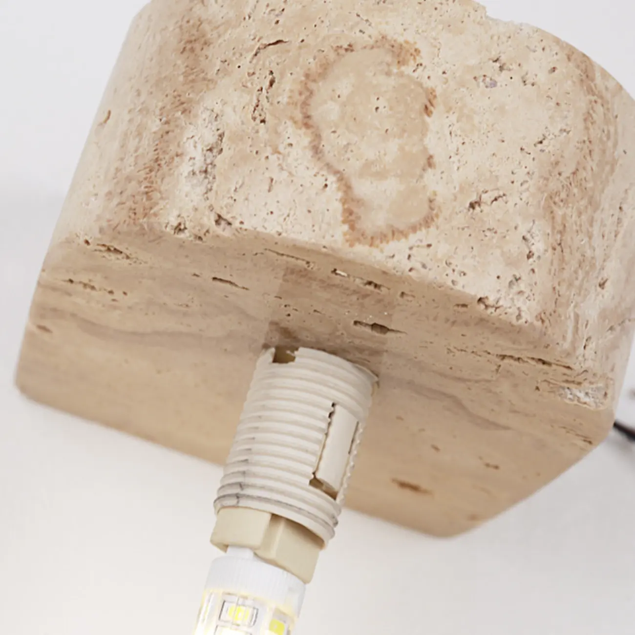 Modern Beige Stone Warm Light Wall Sconce Image - 9 | homeyfad