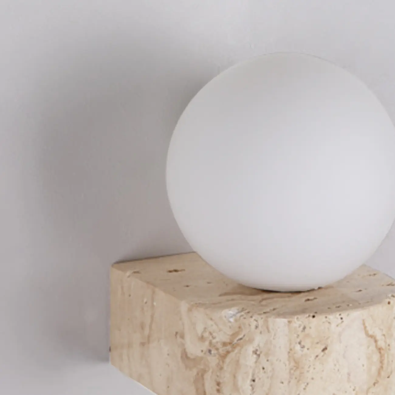 Modern Beige Stone Warm Light Wall Sconce Image - 8 | homeyfad