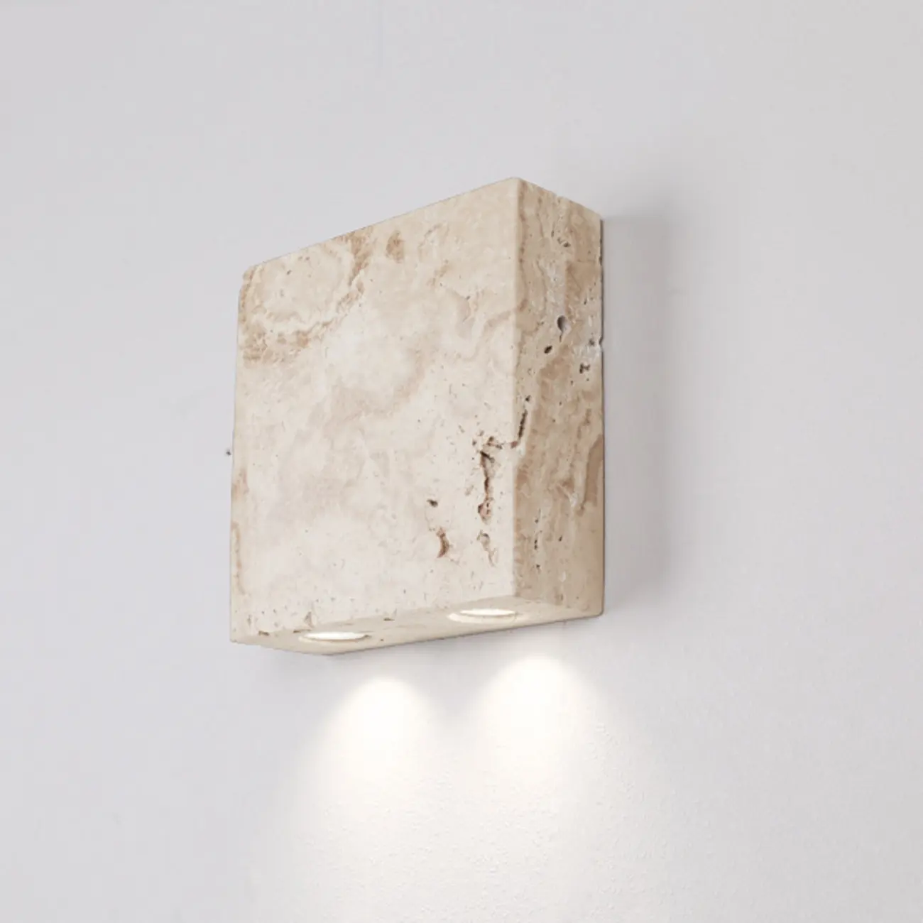 Modern Beige Stone Warm Light Wall Sconce Image - 7 | homeyfad