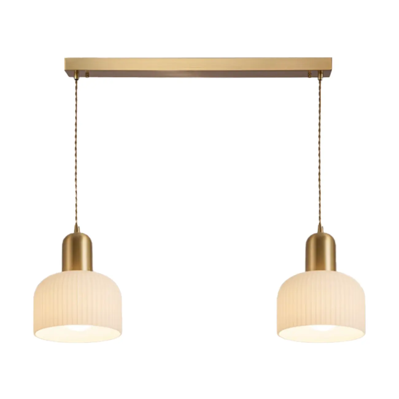 Modern Gold White Cylinder Glass Pendant Light for Kitchen Island Image - 8 | homeyfad