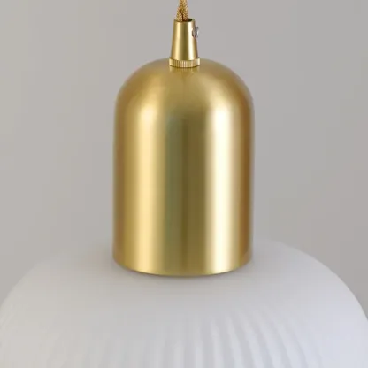 Modern Gold White Cylinder Glass Pendant Light for Kitchen Island Image - 10