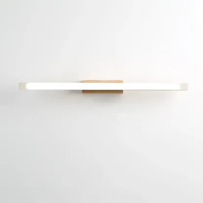 Elegant Wooden Vanity Light with Acrylic Shade for Bathroom Image - 5