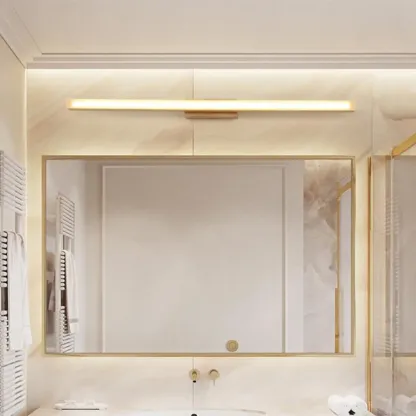 Elegant Wooden Vanity Light with Acrylic Shade for Bathroom Image - 6