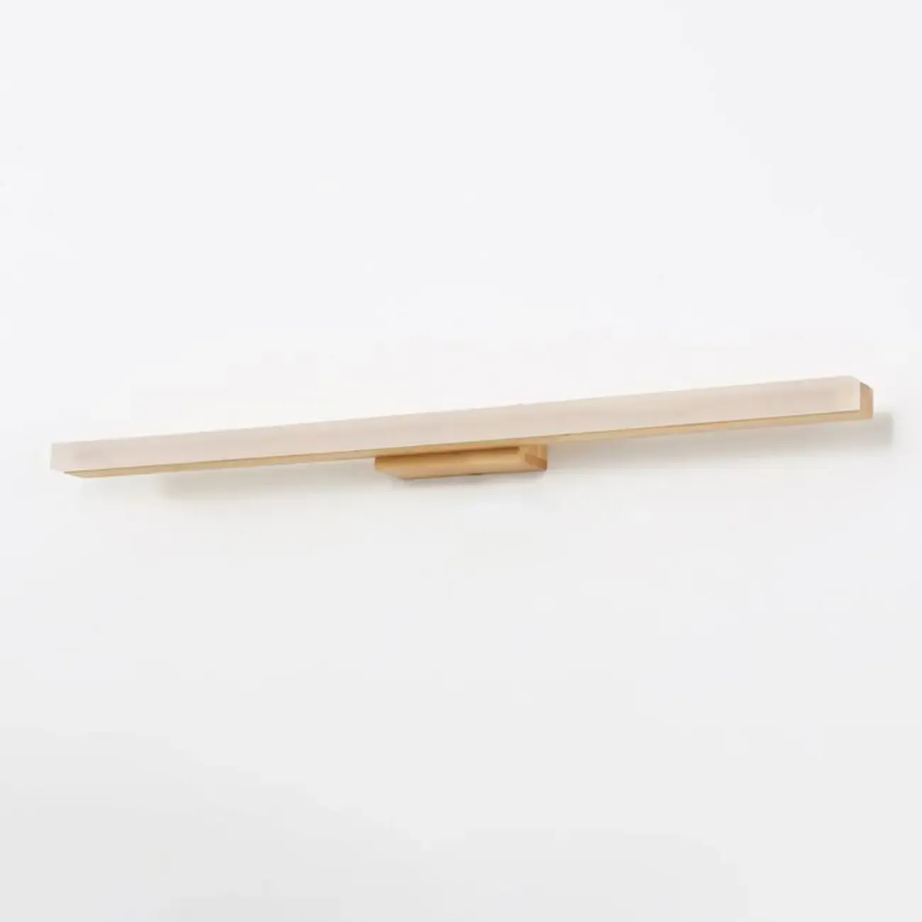 Elegant Wooden Vanity Light with Acrylic Shade for Bathroom Image - 10