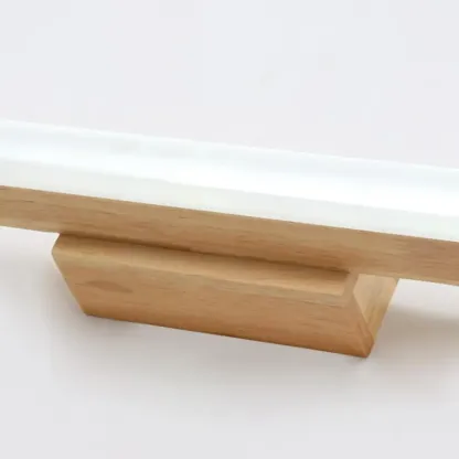 Elegant Wooden Vanity Light with Acrylic Shade for Bathroom Image - 12