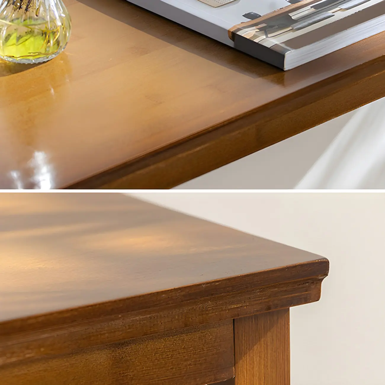 Modern Natural Finish Wooden Fixed Top Footrest Bar Tables Image - 8 | homeyfad