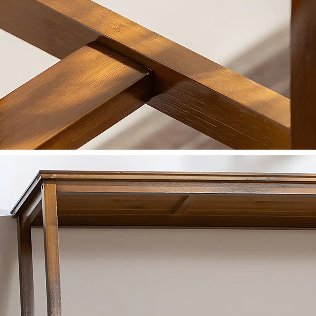 Modern Natural Finish Wooden Fixed Top Footrest Bar Tables Image - 9 | homeyfad