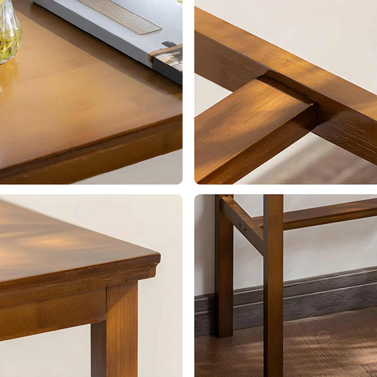 Modern Natural Finish Wooden Fixed Top Footrest Bar Tables Image - 10 | homeyfad