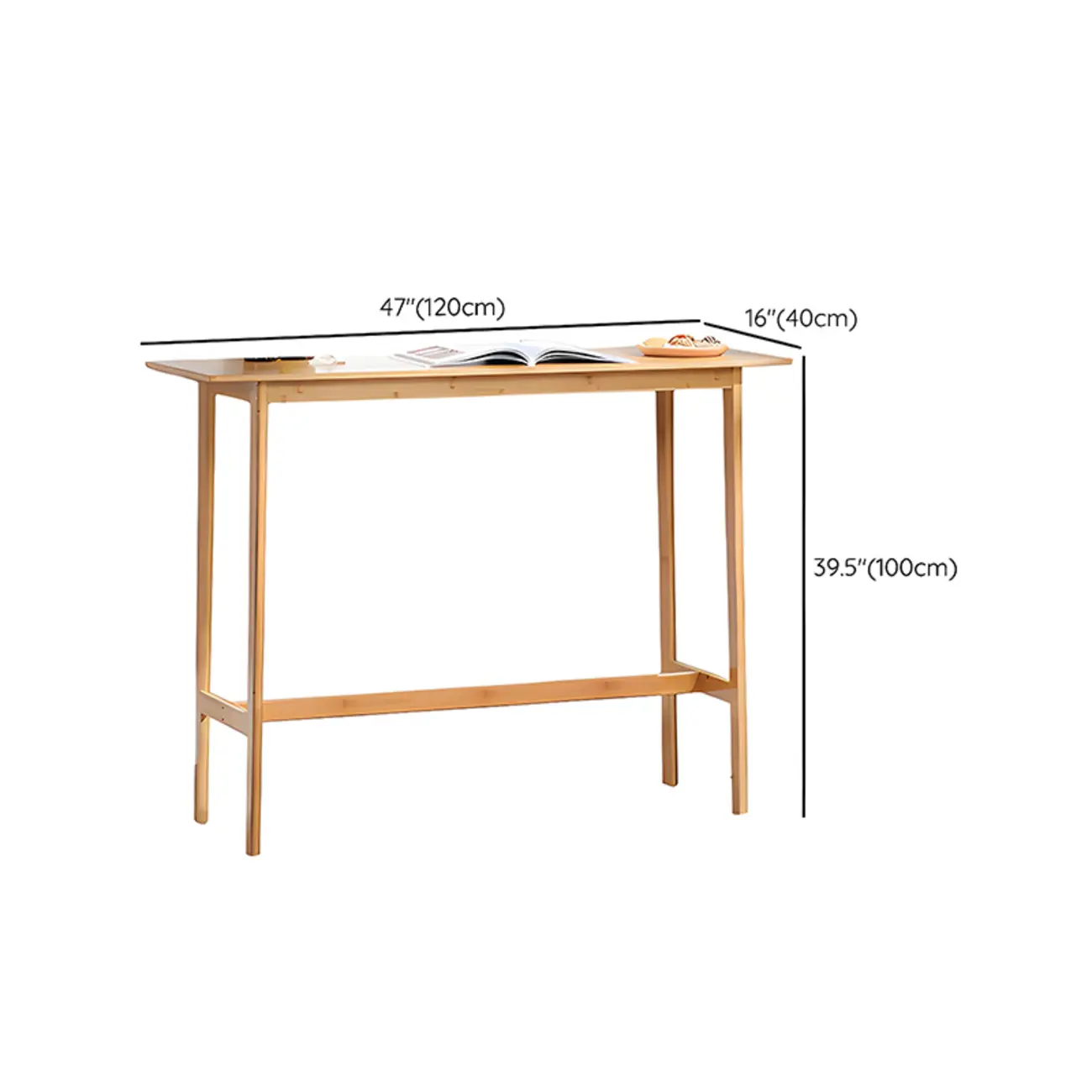 Modern Natural Finish Wooden Fixed Top Footrest Bar Tables Image - 14 | homeyfad