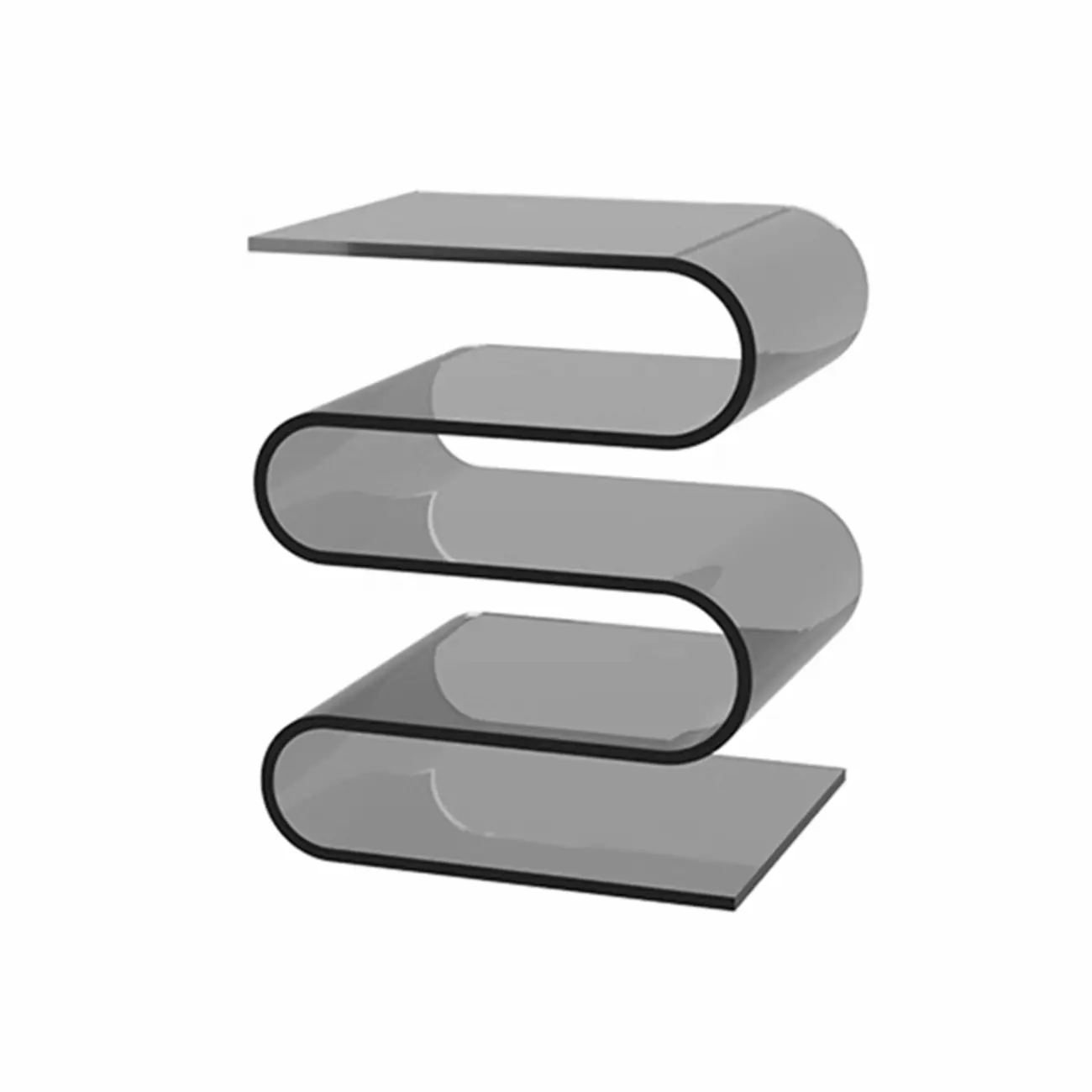 Vintage Acrylic Rectangular Side Table with Storage for Home Image - 5 | homeyfad