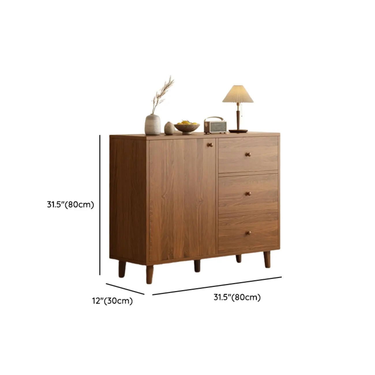 Modish Smooth Brown Wood Storage Cabinet for Kitchen #size | homeyfad