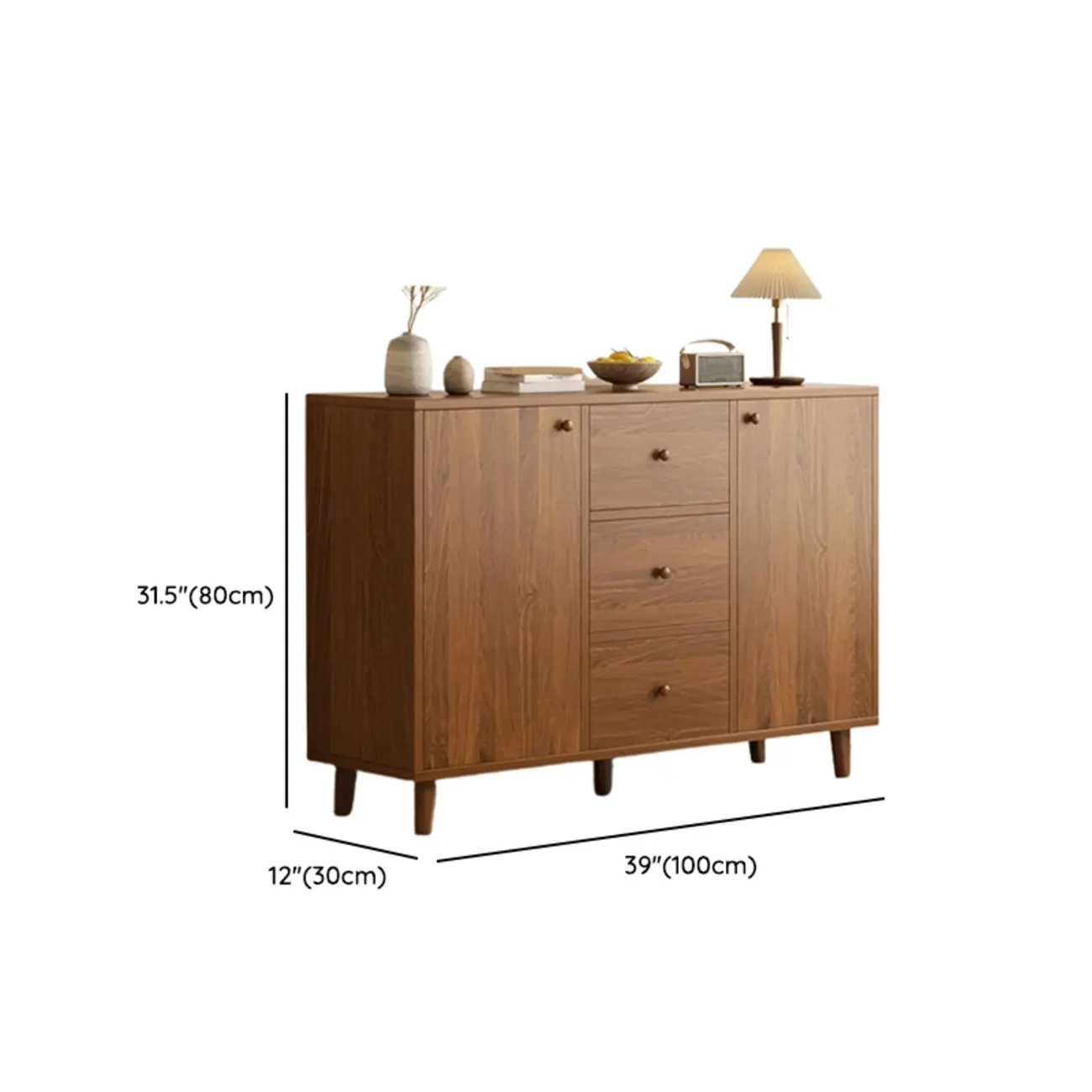 Modish Smooth Brown Wood Storage Cabinet for Kitchen Image - 12 | homeyfad