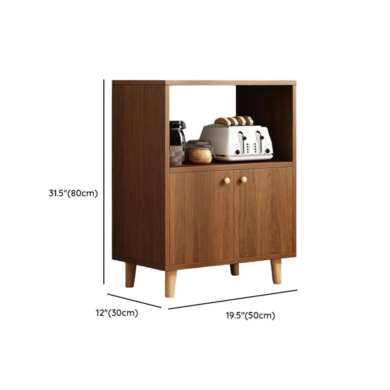 Modish Smooth Brown Wood Storage Cabinet for Kitchen Image - 15 | homeyfad