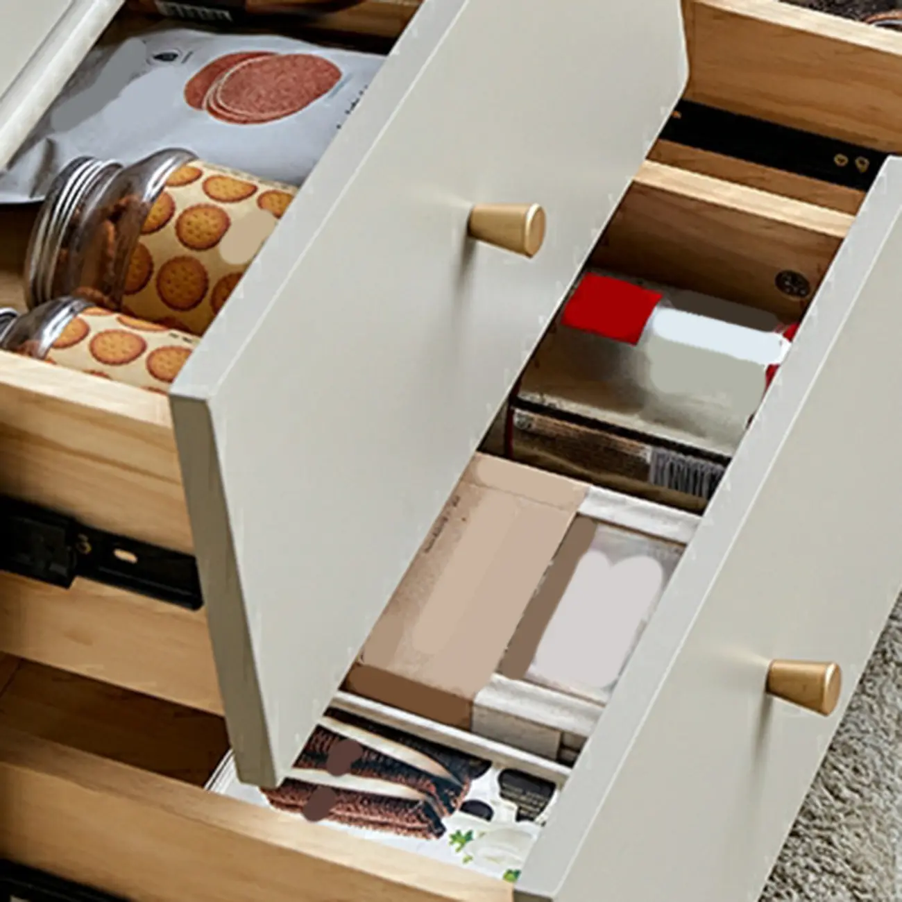 Modern Gray Pine Wooden Glass Storage Cabinet for Living Room Image - 18 | homeyfad