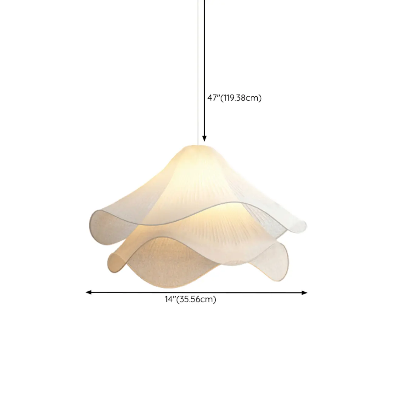 Tiered White Petal Fabric Pendant Lights for Kitchen Island #size | homeyfad