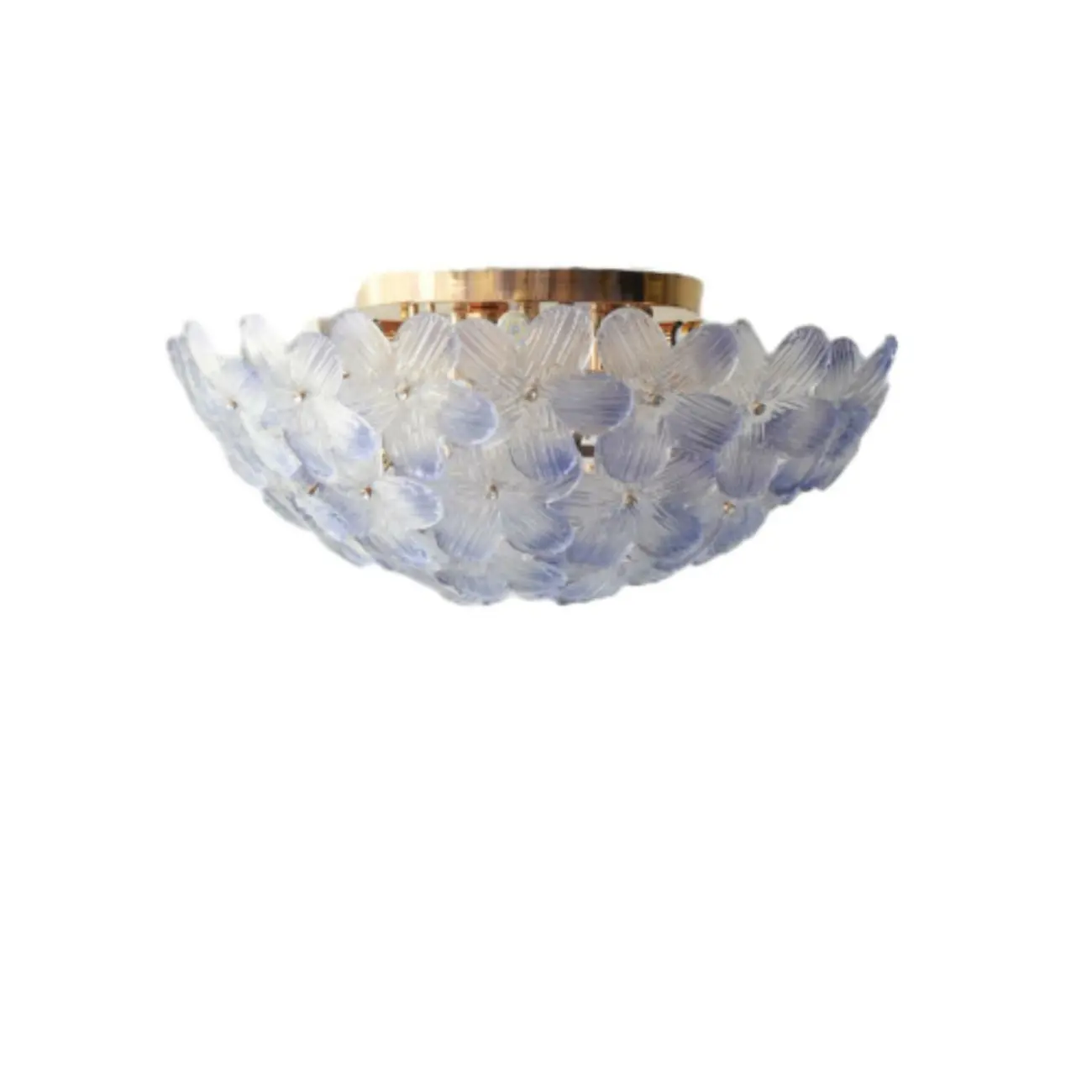 Elegant Floral Glass Dome Semi Flush Ceiling Light Image - 13 | homeyfad