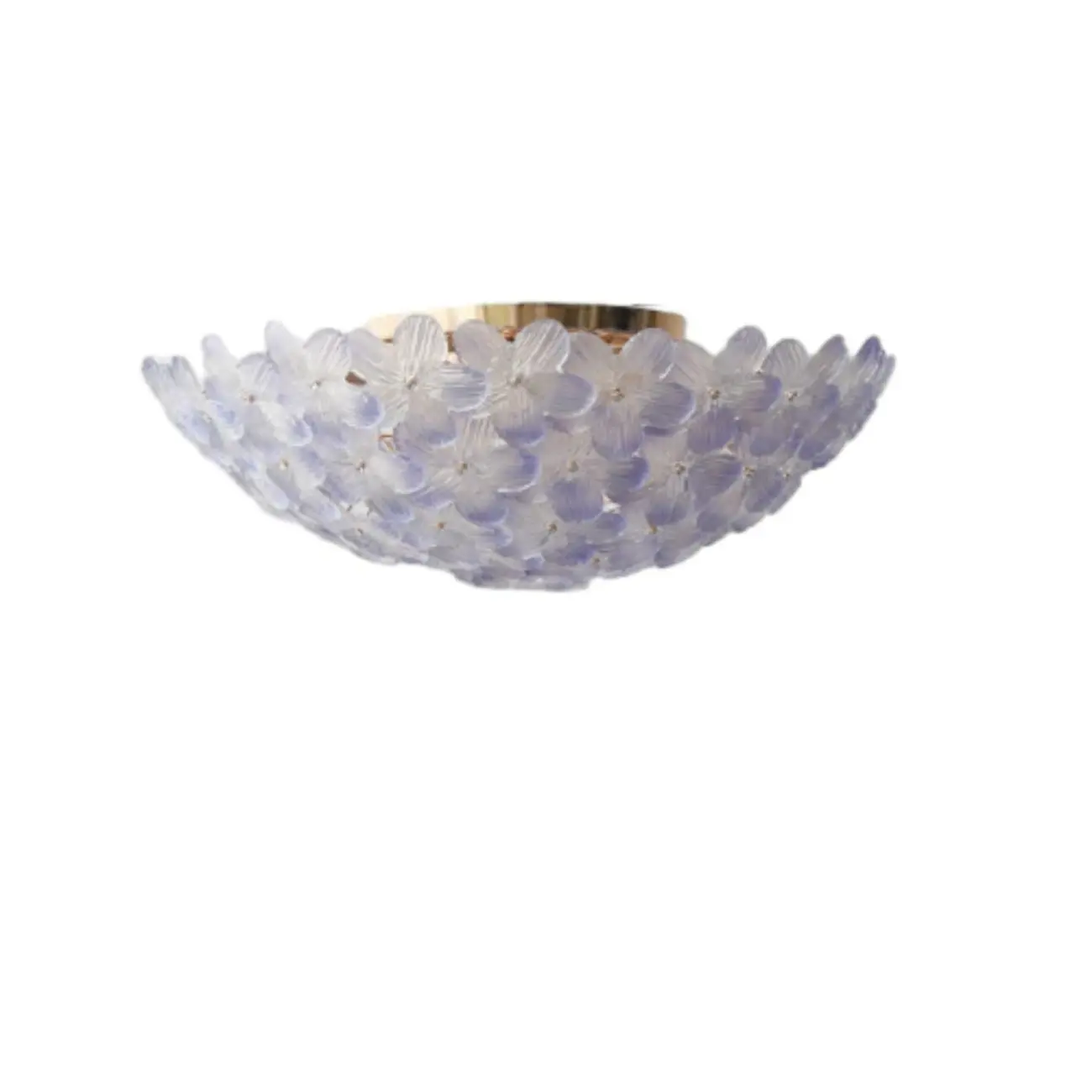 Elegant Floral Glass Dome Semi Flush Ceiling Light Image - 15 | homeyfad