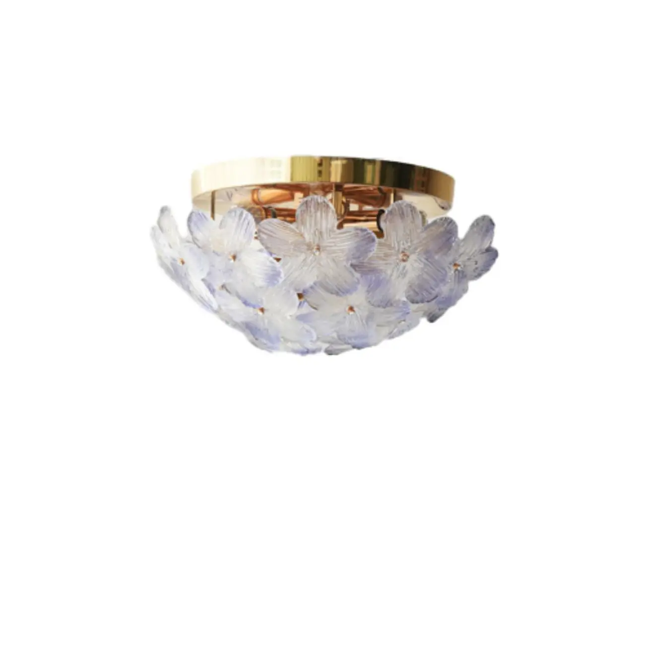 Elegant Floral Glass Dome Semi Flush Ceiling Light Image - 17 | homeyfad