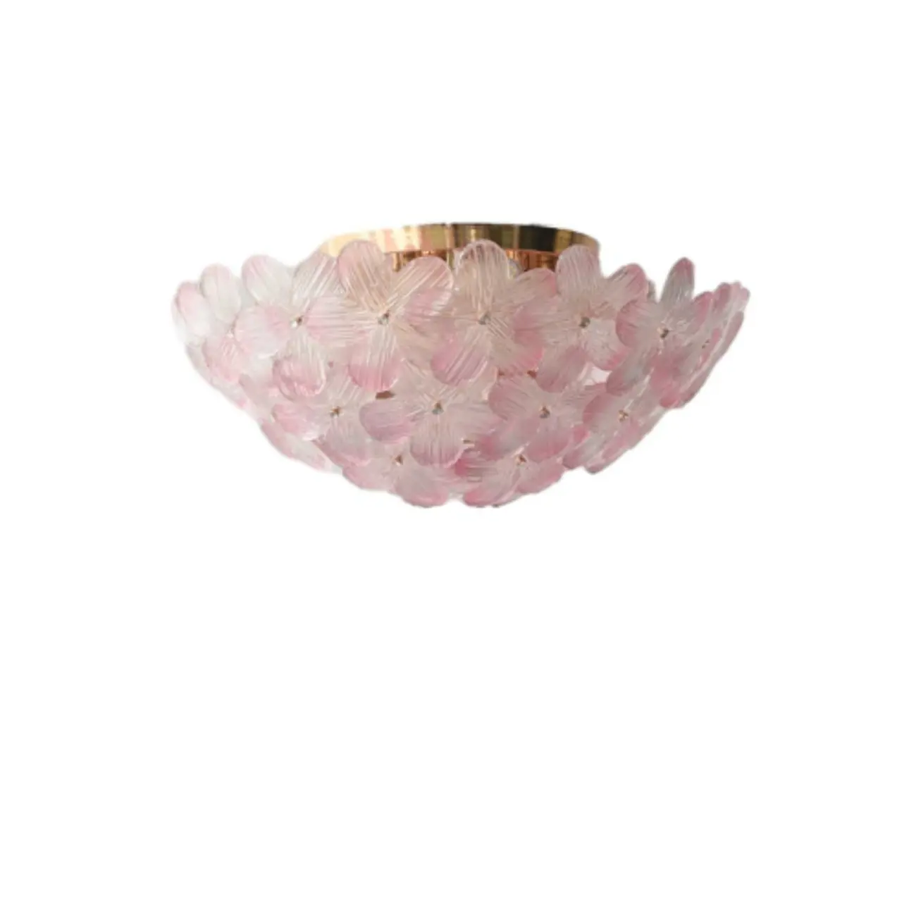 Elegant Floral Glass Dome Semi Flush Ceiling Light Image - 18 | homeyfad