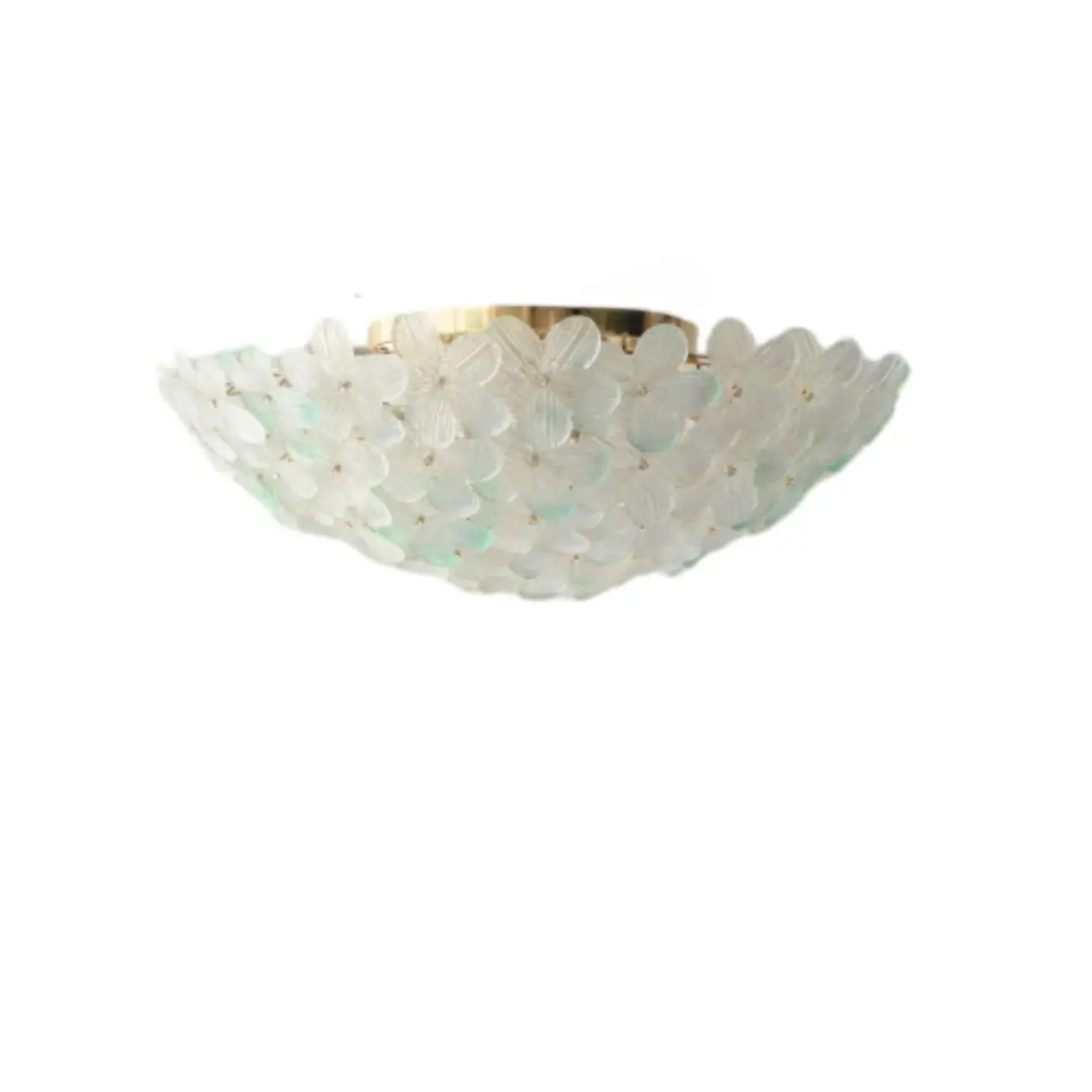 Elegant Floral Glass Dome Semi Flush Ceiling Light Image - 20 | homeyfad