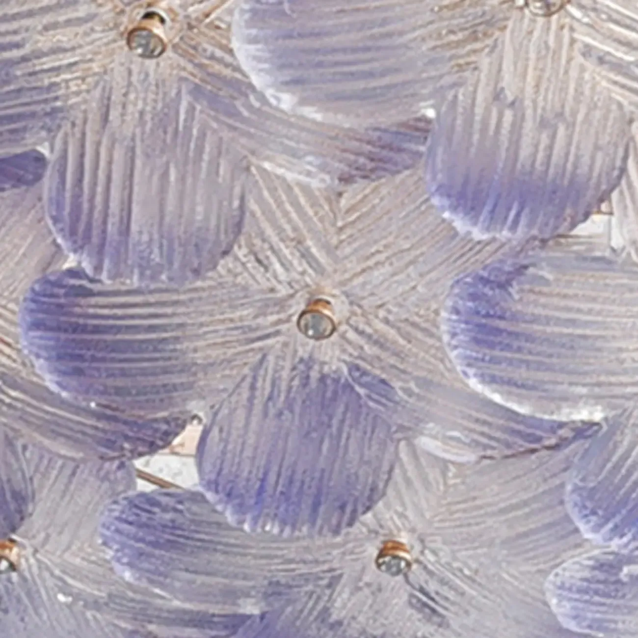 Elegant Floral Glass Dome Semi Flush Ceiling Light Image - 7