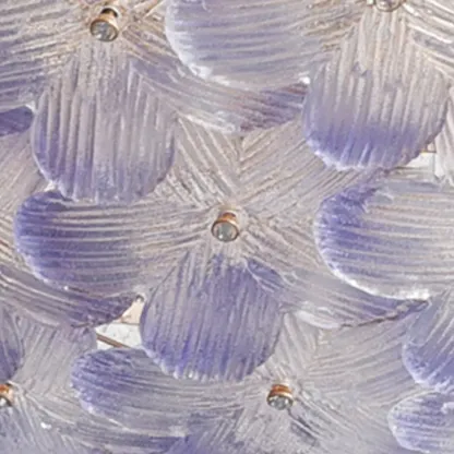 Elegant Floral Glass Dome Semi Flush Ceiling Light Image - 7
