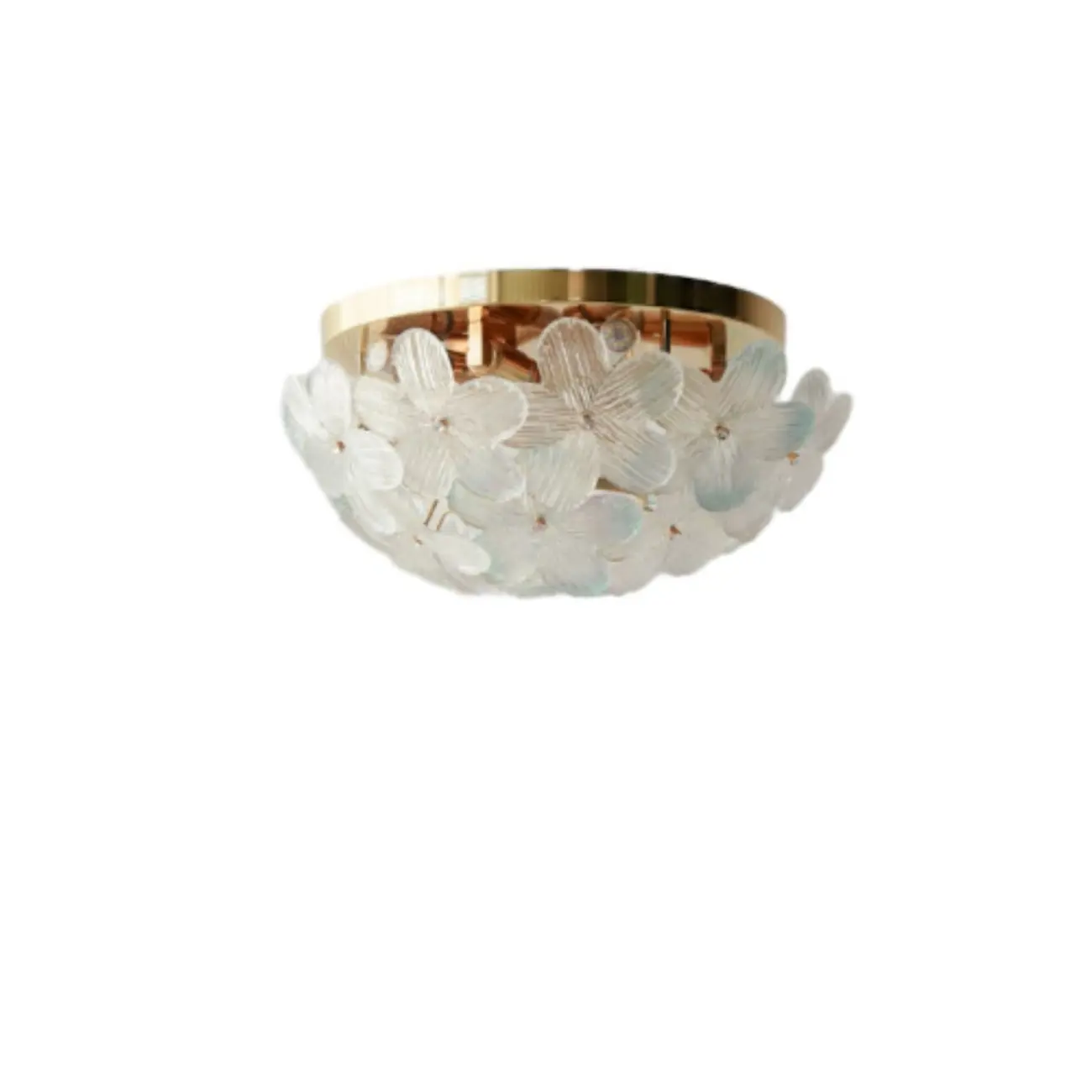 Elegant Floral Glass Dome Semi Flush Ceiling Light Image - 22 | homeyfad
