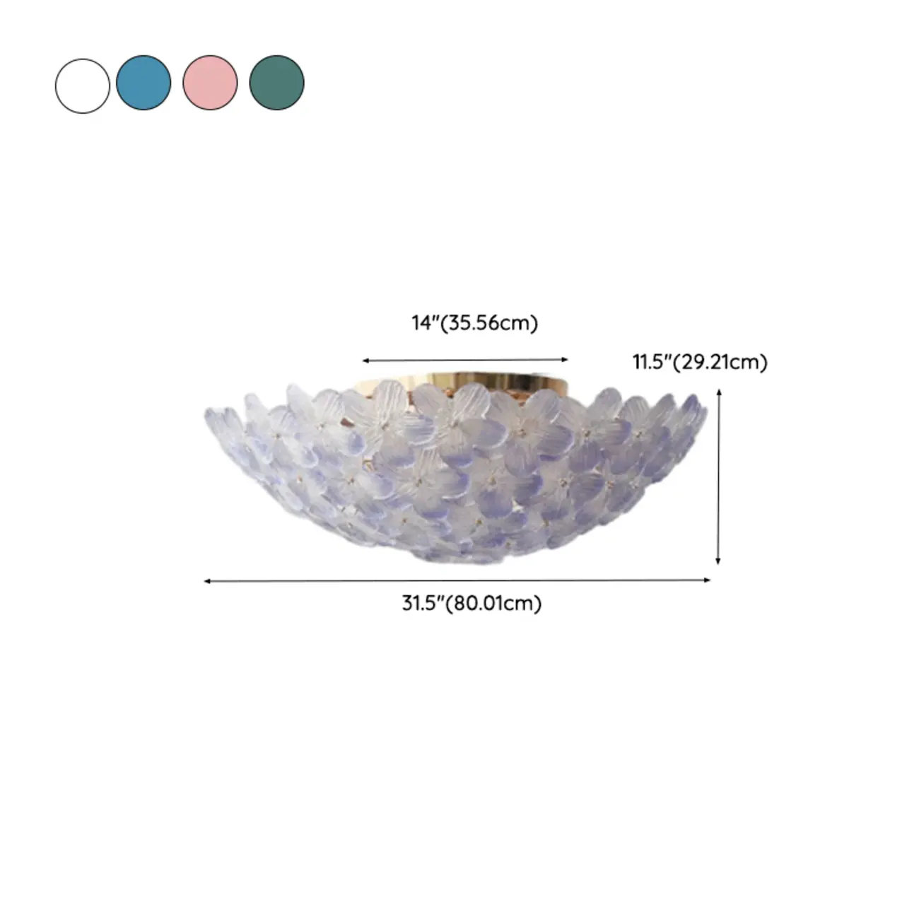 Elegant Floral Glass Dome Semi Flush Ceiling Light Image - 26 | homeyfad